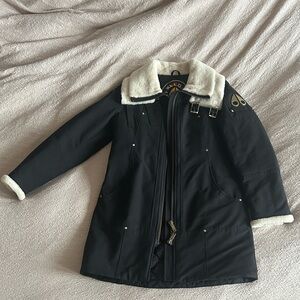 NWOT Moose Knuckles Black Jacket with Shearling Collar